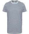 SF202 SF Clothing Unisex Striped T-Shirt White / Oxford Navy colour image